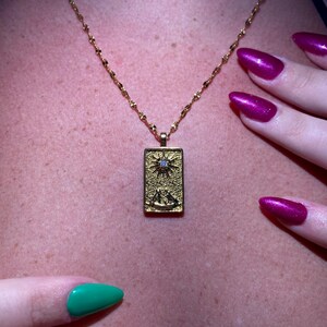 Gold Tarot Card Necklace style 18