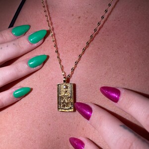 Gold Tarot Card Necklace style 17