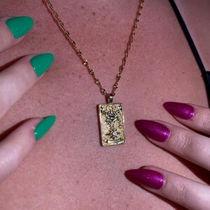 Gold Tarot Card Necklace style 4