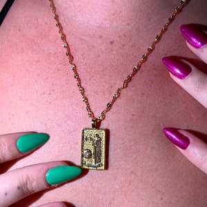 Gold Tarot Card Necklace style 5