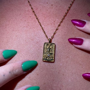 Gold Tarot Card Necklace style 15