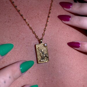 Gold Tarot Card Necklace style 16