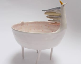 Sequin the Unicorn - ceramic unicorn bowl, planter MADE TO ORDER