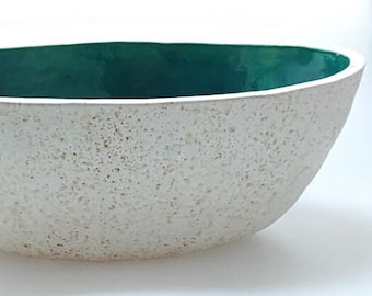 Turquoise & creamy matte sink, table top basin, bathroom sink, handmade ceramic sink READY TO SHIP