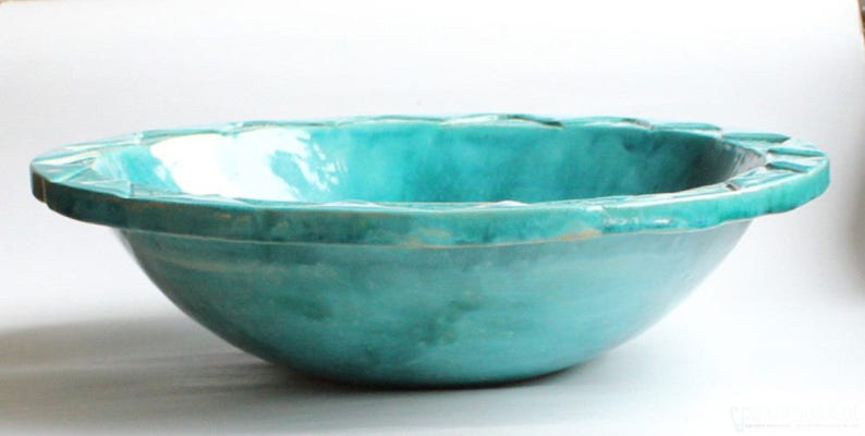 Moroccan turquoise under top sink ceramic, made to order zdjęcie 4