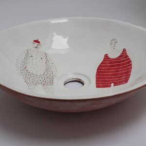 Mr. & Mrs. Swimmers ceramic table top sink, washbasin, bathroom sink, handmade ceramic sink MADE TO ORDER image 5
