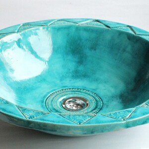 Moroccan turquoise under top sink ceramic, made to order zdjęcie 5