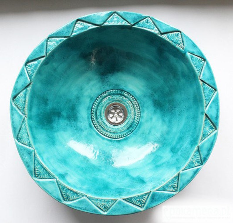 Moroccan turquoise under top sink ceramic, made to order zdjęcie 1