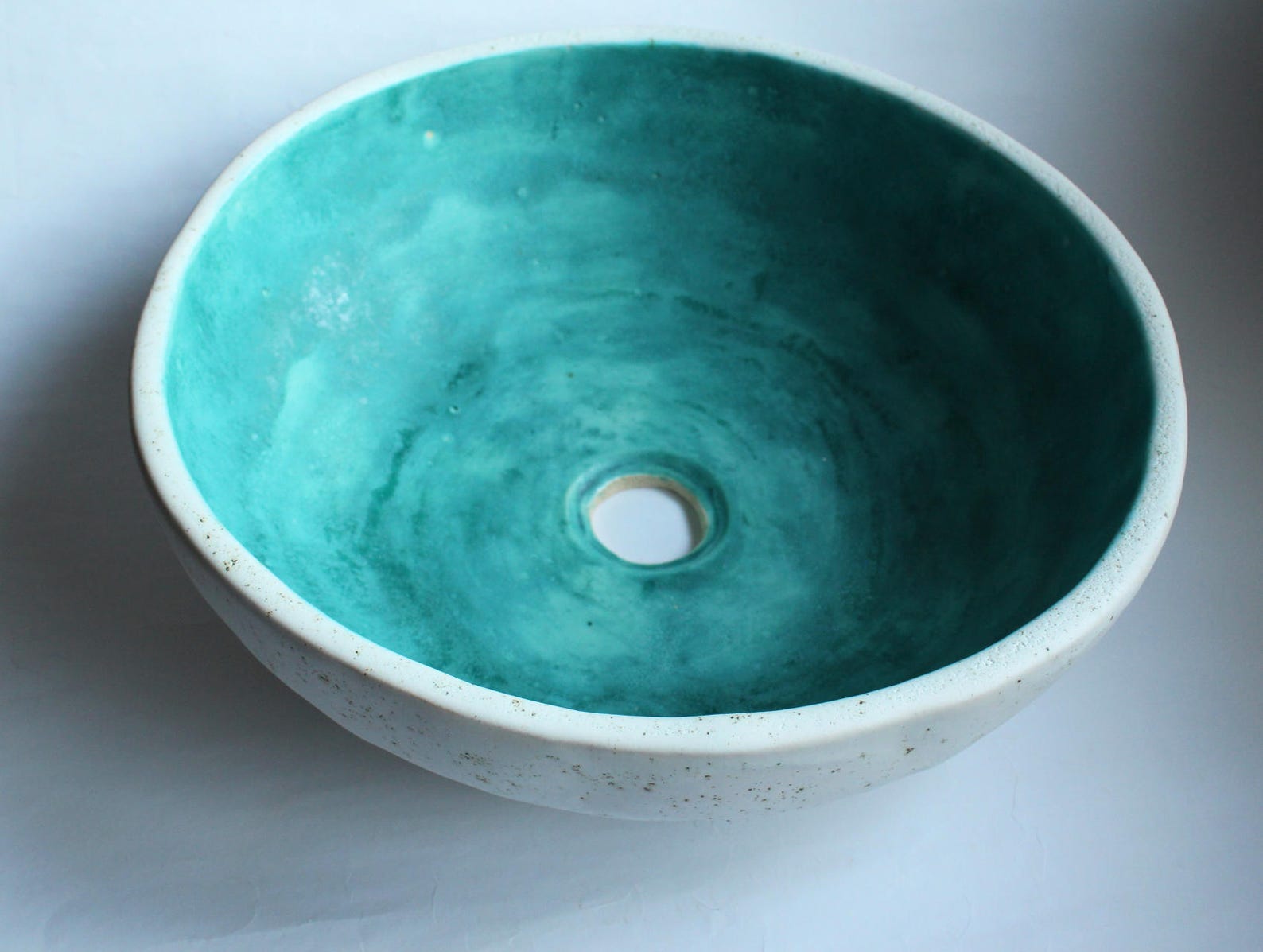Turquoise & White Matt Table Top Sink Washbasin Bathroom Etsy