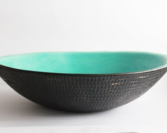 Turquoise Fish Ceramic Sink – Handmade Table‑Top Vessel Basin