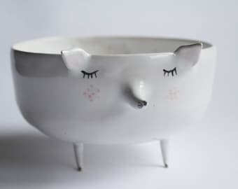 Franklin the Fox – Hand-made Ceramic Fox Bowl / Planter, Whimsical Woodland Gift for Nature Lovers