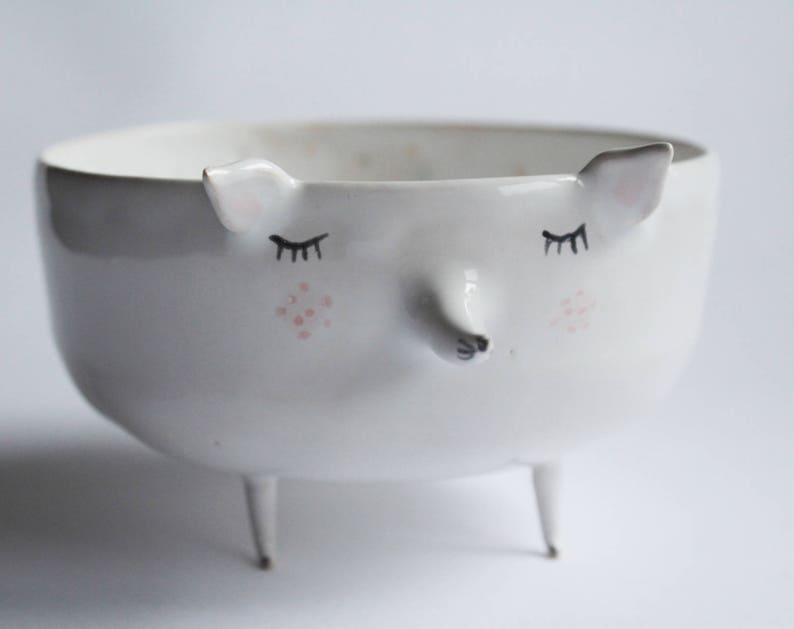 Franklin the Fox sweet ceramic fox bowl, planter MADE TO ORDER image 1