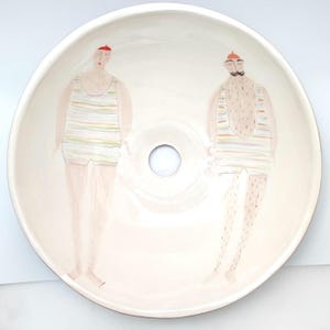 Lavabo en céramique fait main : Lavabo Mr et Mme Swimmers