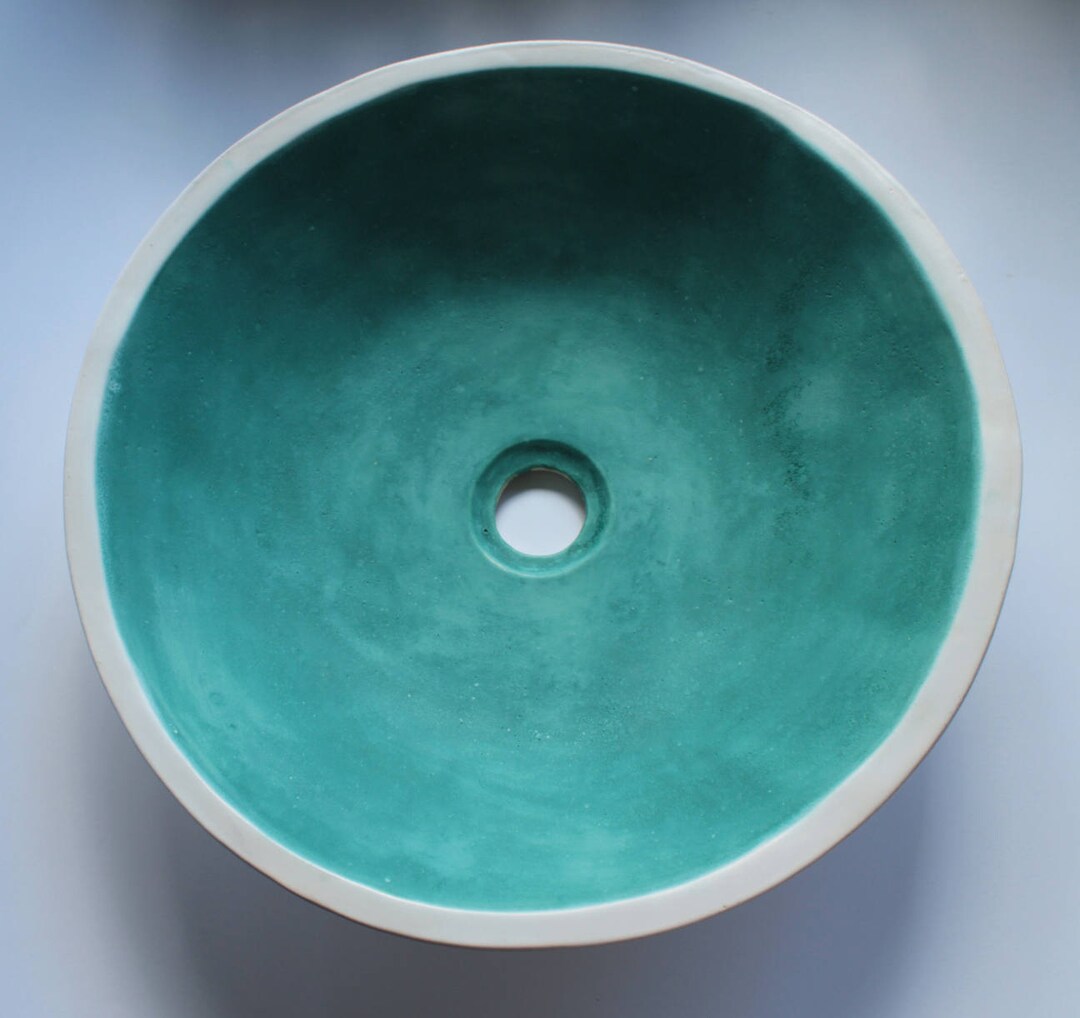 Turquoise & White Matt Table Top Sink, Washbasin, Bathroom Sink