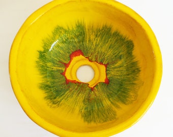 Copacabana Juicy Yellow Sink – Handmade Ceramic Table‑Top Basin / Vessel
