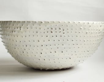 Handmade Cream Ceramic Vessel Sink – Prickly Texture Bathroom Basin