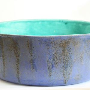 turquoise & lapis lazul table top sink, washbasin, bathroom sink, handmade ceramic sink, made to order