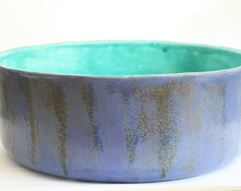 turquoise & lapis lazul table top sink, washbasin, bathroom sink, handmade ceramic sink, made to order