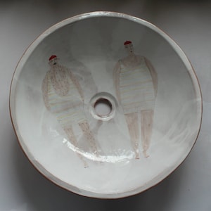 Mr. & Mrs. Swimmers - Keramik Tischplatte Waschbecken, Waschbecken, Bad Waschbecken, handgefertigte Keramik Spüle, auf Bestellung gefertigt