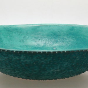 READY TO SHIP Turquoise satin prickly table top sink, washbasin, bathroom sink, handmade ceramic sink image 1