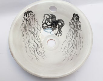 Handmade Ceramic Undermount Basin – Artisan Bathroom Washbasin – Unique Stoneware Bowl Sink