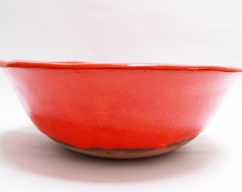 Handmade Red Ceramic Undermount Sink – Artisan Table‑Top Bathroom Basin