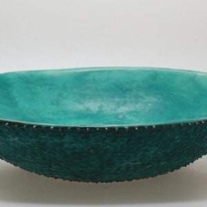 READY TO SHIP Turquoise satin prickly table top sink, washbasin, bathroom sink, handmade ceramic sink image 4