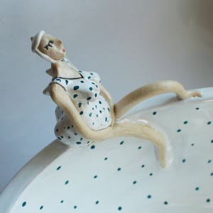 Handmade Ceramic Angel Motif Bathroom Sink | Vessel Table-Top Basin
