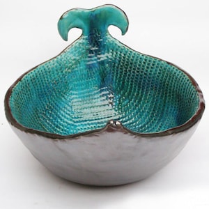 Ręcznie robiona ceramiczna umywalka nablatowa w kolorze turkusowym, umywalka łazienkowa od artysty