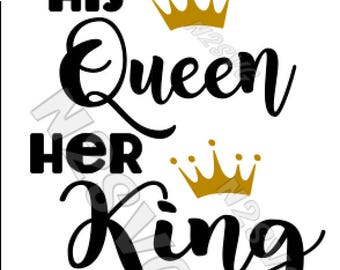 Download His queen svg | Etsy