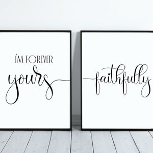 Bedroom Wall Decor Printable Set , Master Bedroom Wall Decor Over The Bed, 1st Anniversary Gift for Husband, Bedroom Quotes, Newlyweds Gift