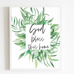 God Bless This Home Wall Decor, Bible Verse Wall Art Printable, Christian Decor for Home, Instant Download Printable Art, Housewarming Gift