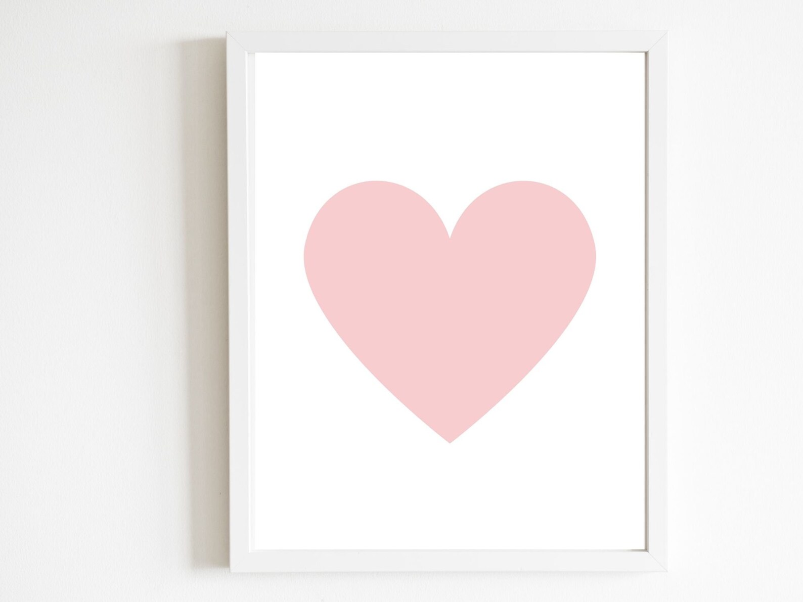 Pink Heart Wall Art, Nursery Wall Print, Nursery Wall Prints, Light