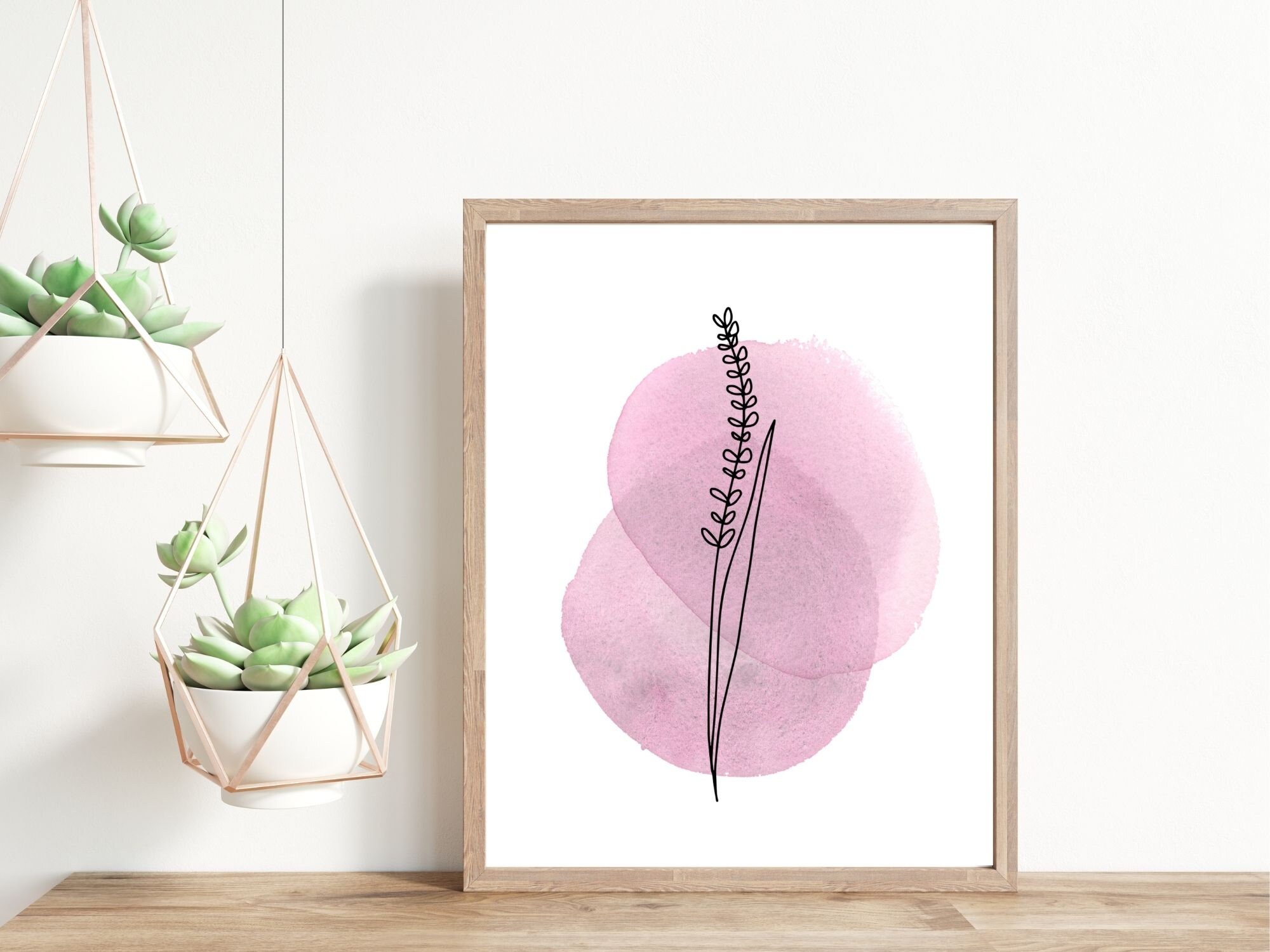 Blush Pink Floral Wall Art Printable, Dusty Rose Botanical Print Set of ...