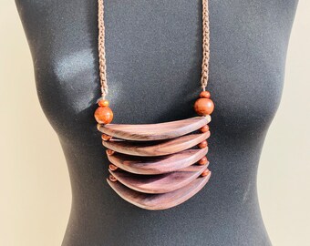 Ladder wooden adjustable Necklace
