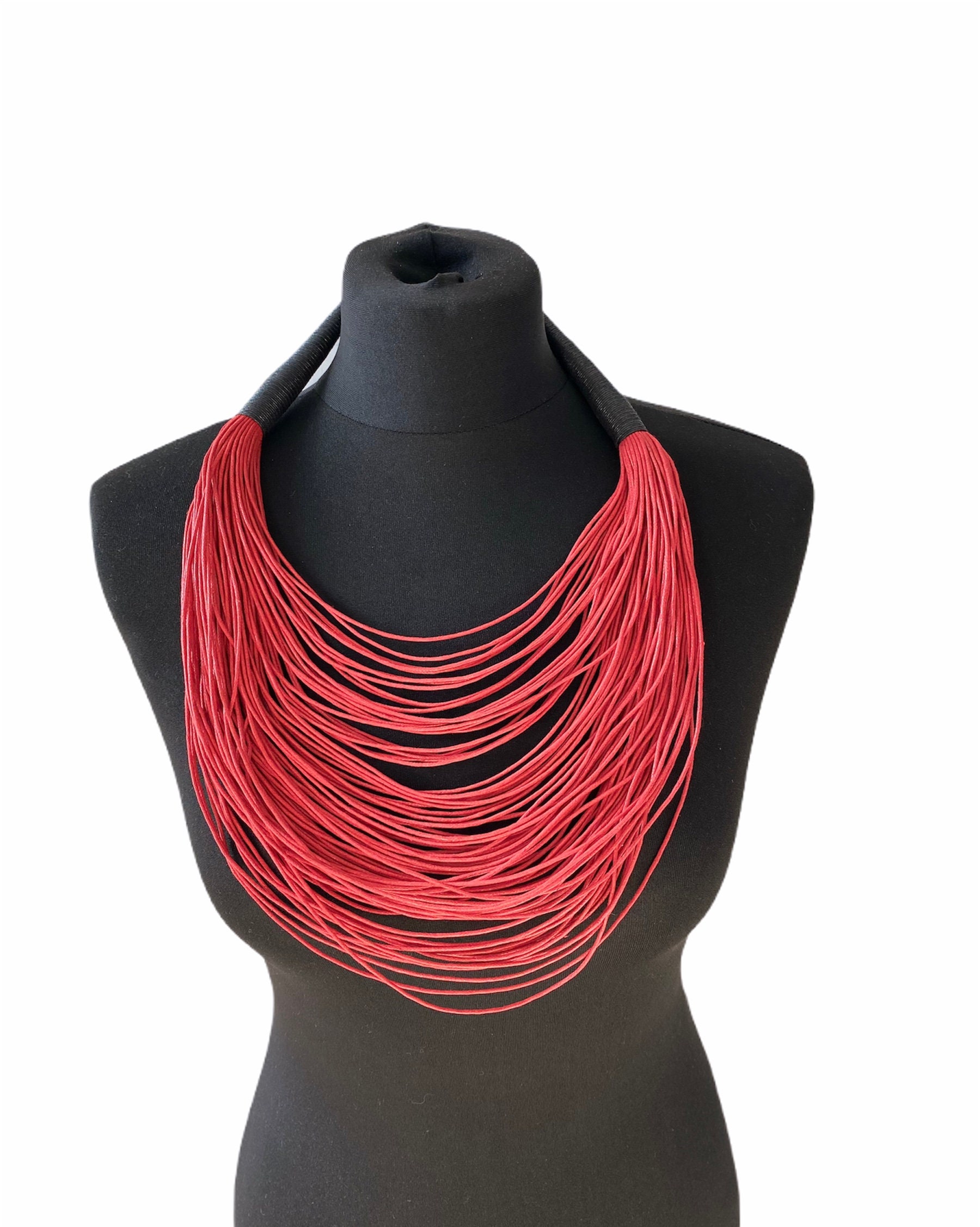 CATALONA necklace , statement necklace, handmade necklace, tribal necklace . Blue necklace , rope necklace , women’s necklace , layered neck