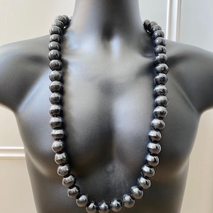 Oman mens black beaded wood necklace , African necklace , cultural necklace , handmade jewellery for men and women , gift for him , gift