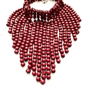 MALANIA beaded necklace. Handmade necklace, blue necklace , statement necklace . Tribal necklace, Tassel necklace , bold necklace , unique