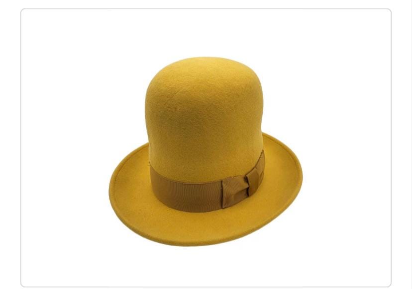 Handcrafted Wool Bowler Hat: Erykah Badu Style, Special Occasion