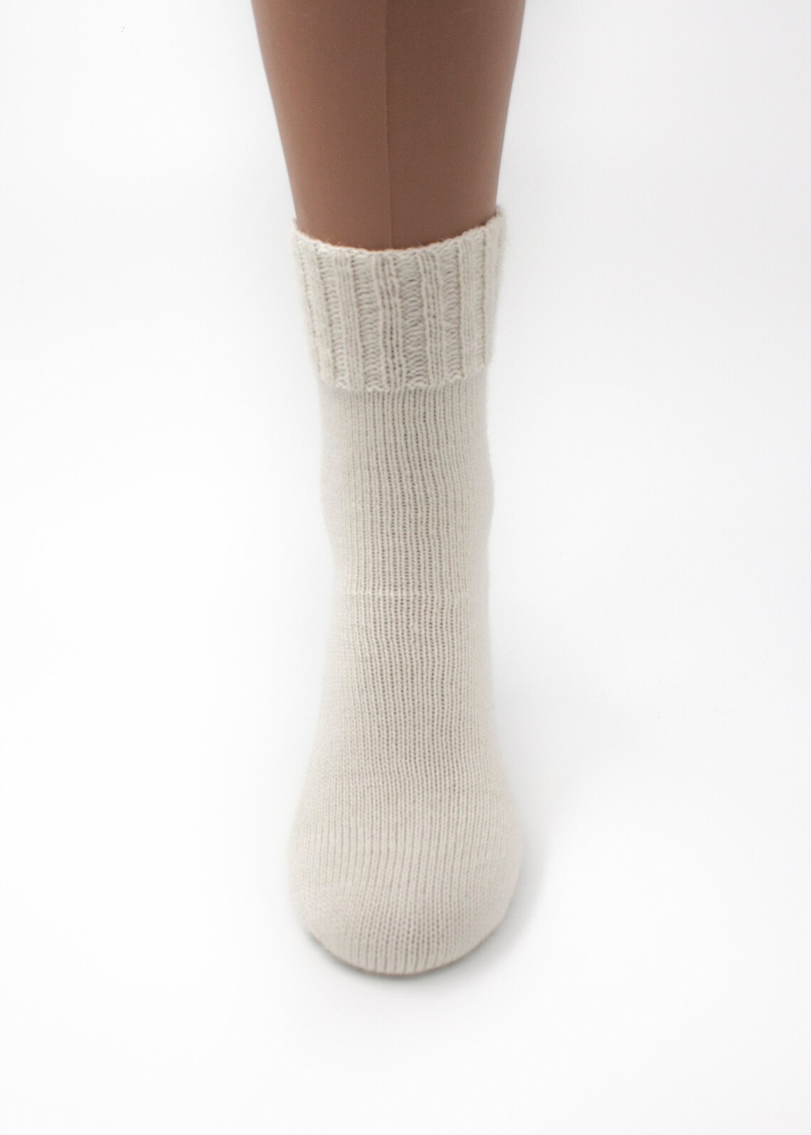 Pure White Hand Knitted Merino Wool Socks Warm Handmade Etsy