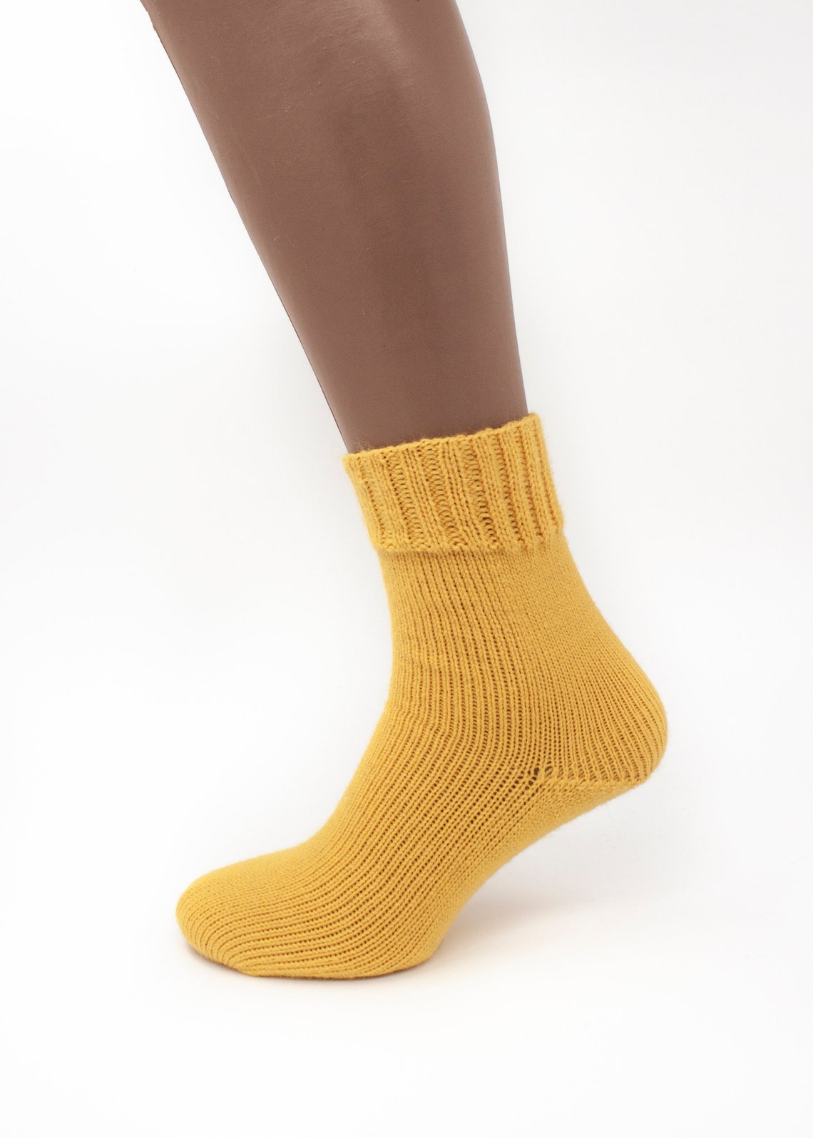 Yellow Hand Knitted Merino Wool Socks Warm Handmade socks | Etsy