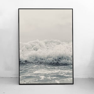 Ocean Wave Print, Sea Photography Print, Nordic Scandinavian Art,  Digital Art, Ocean Photo Print, Waves Wall Decor, Sea Wave Poster