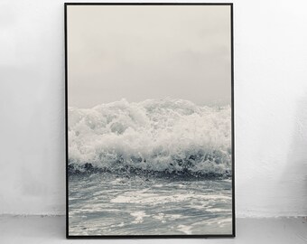 Ocean Wave Print, Sea Photography Print, Nordic Scandinavian Art,  Digital Art, Ocean Photo Print, Waves Wall Decor, Sea Wave Poster