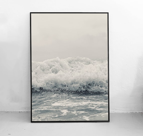 Ocean Wave Print, Sea Photography Print, Nordic Scandinavian Art,  Digital Art, Ocean Photo Print, Waves Wall Decor, Sea Wave Poster