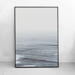 Impresión de mar tranquilo, impresión de fotografía del océano, arte escandinavo digital, costa tranquila, impresión de fotografías costeras, decoración nórdica, cartel de la playa del mar