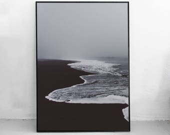 Sea Landscape Print, Ocean Photography Print, Nordic Scandinavian Art,  Digital Art, Sea Photo Print, Waves Wall Decor, Calm Sea Art Poster