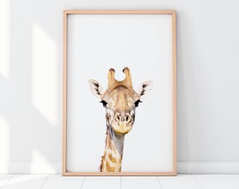 Nursery Giraffe Art Print, Neutral Nursery Prints, Animal Wall Art, Baby Room Art, New Baby Gift, Animal Set of Prints, Nursery Gallery Wall