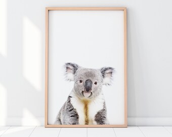 Pépinière Koala Art Print, Neutral Nursery Prints, Animal Wall Art, Baby Room Art, New Baby Gift, Animal Set of Prints, Nursery Gallery Wall