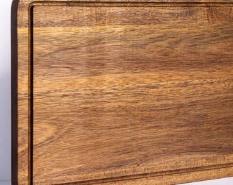 Acacia Wood Cutting Board | Large 17 x 11 FSC Certified Board | Includes Golden Wood Wax