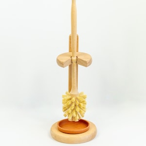 Natural Toilet Brush with Holder – Beechwood Handle, Sisal Bristles & Terra Cotta Tray | Zero Waste Eco-Friendly Bathroom Set